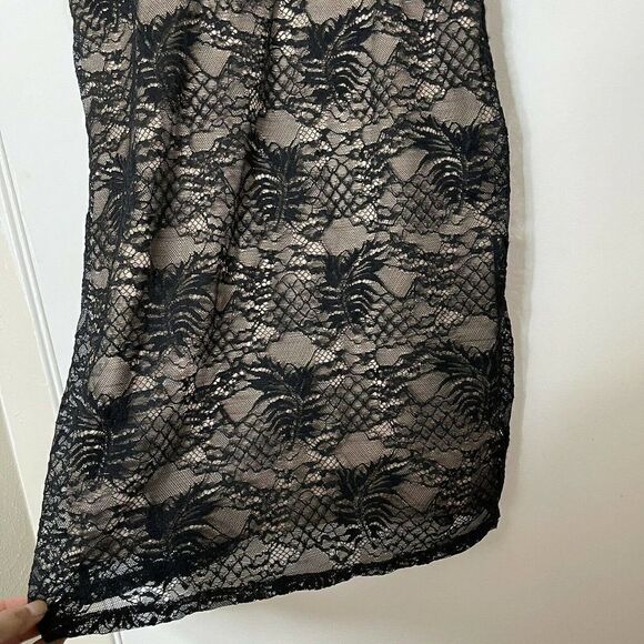 Ali & Jay Desert At Dusk Dress Lace Overlay Lined Large Black Bodycon Mini - Picture 6 of 9